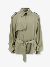 The Frankie Shop Women's Elva Fluid Viscose Trench Green