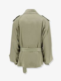 The Frankie Shop Women's Elva Fluid Viscose Trench Green