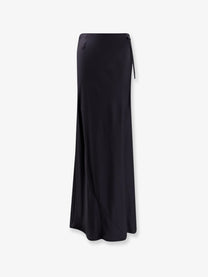 Semicouture Women's Elvira Satin Long Skirt Grey