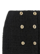 Balmain Embossed Button Detail Miniskirt Black, view 3