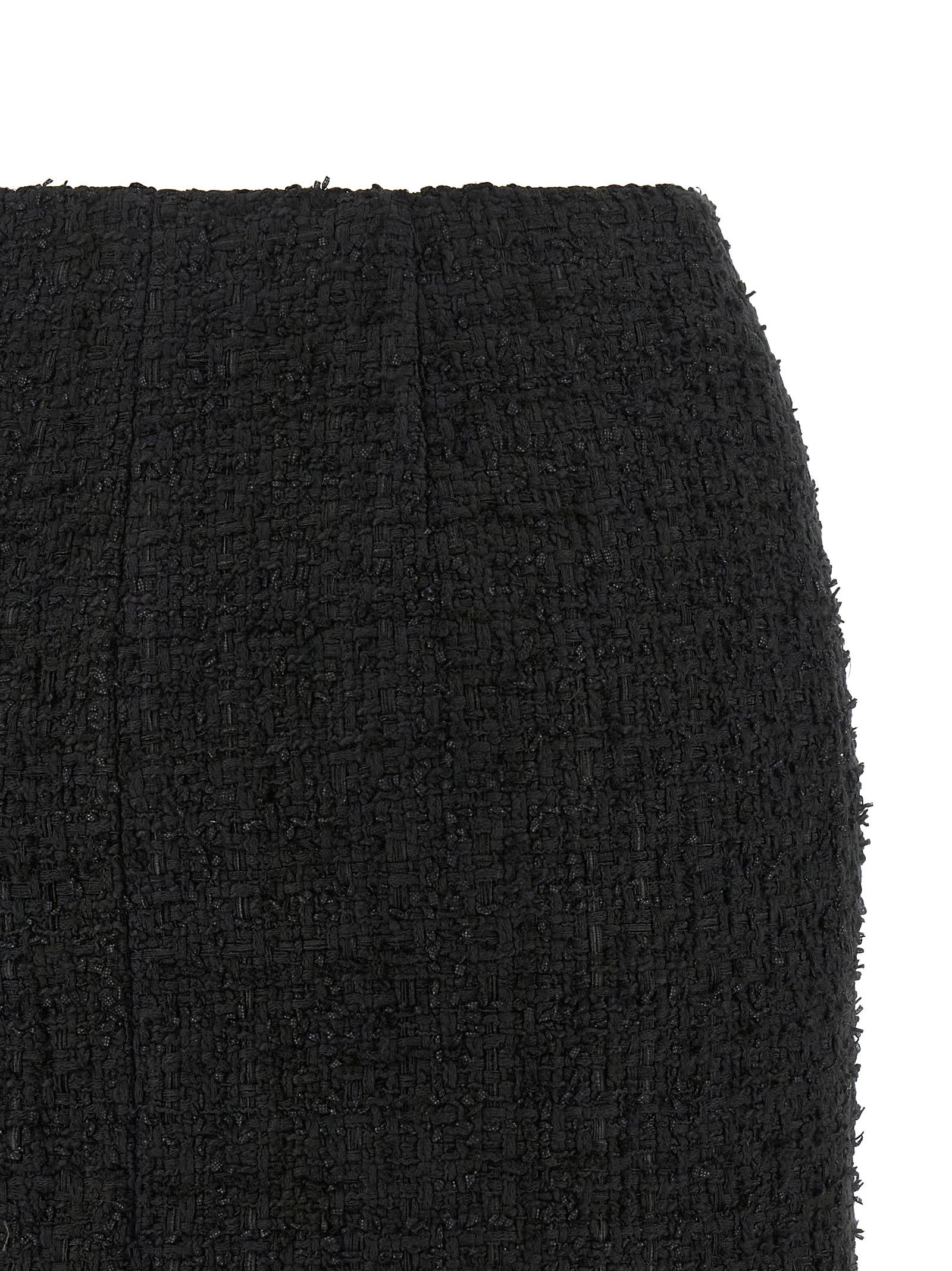 Balmain Embossed Button Detail Miniskirt Black