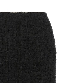 Balmain Embossed Button Detail Miniskirt Black