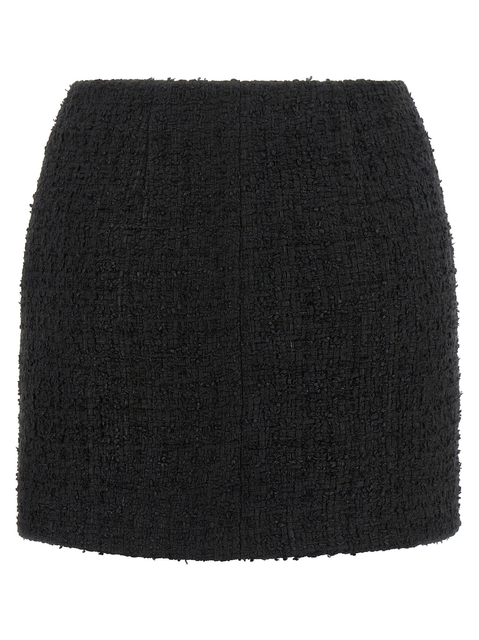 Balmain Embossed Button Detail Miniskirt Black