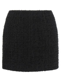 Balmain Embossed Button Detail Miniskirt Black