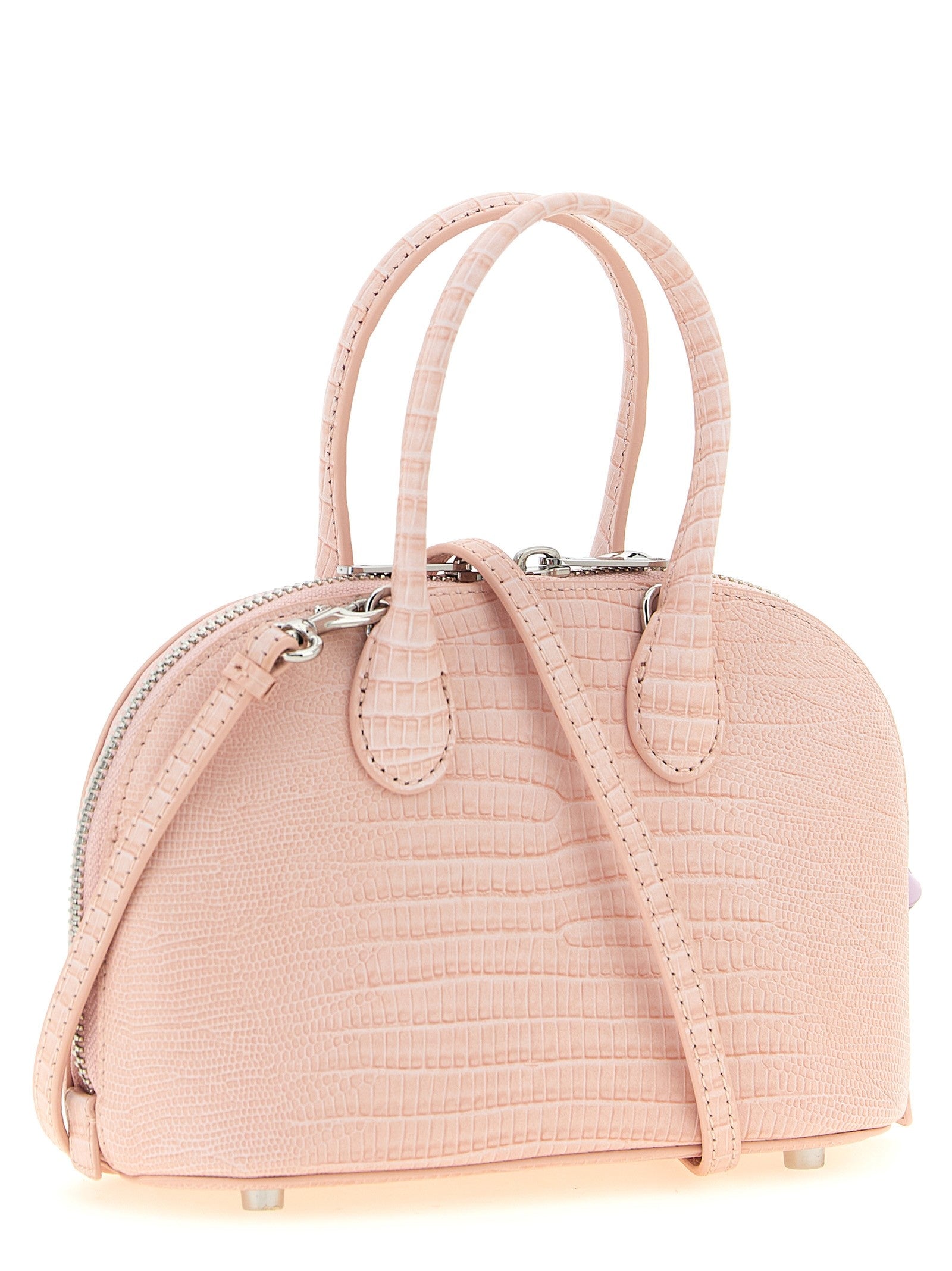 self-portrait Embossed Leather Handbag Blue
