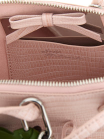 self-portrait Embossed Leather Handbag Blue