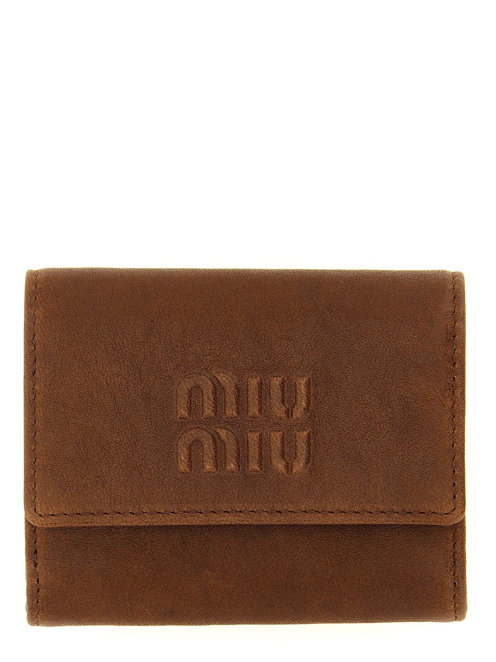 Miu Miu Embossed Wallet Brown