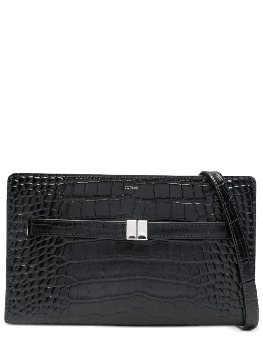 Toteme Women's Embossed Shoulder Bag Black