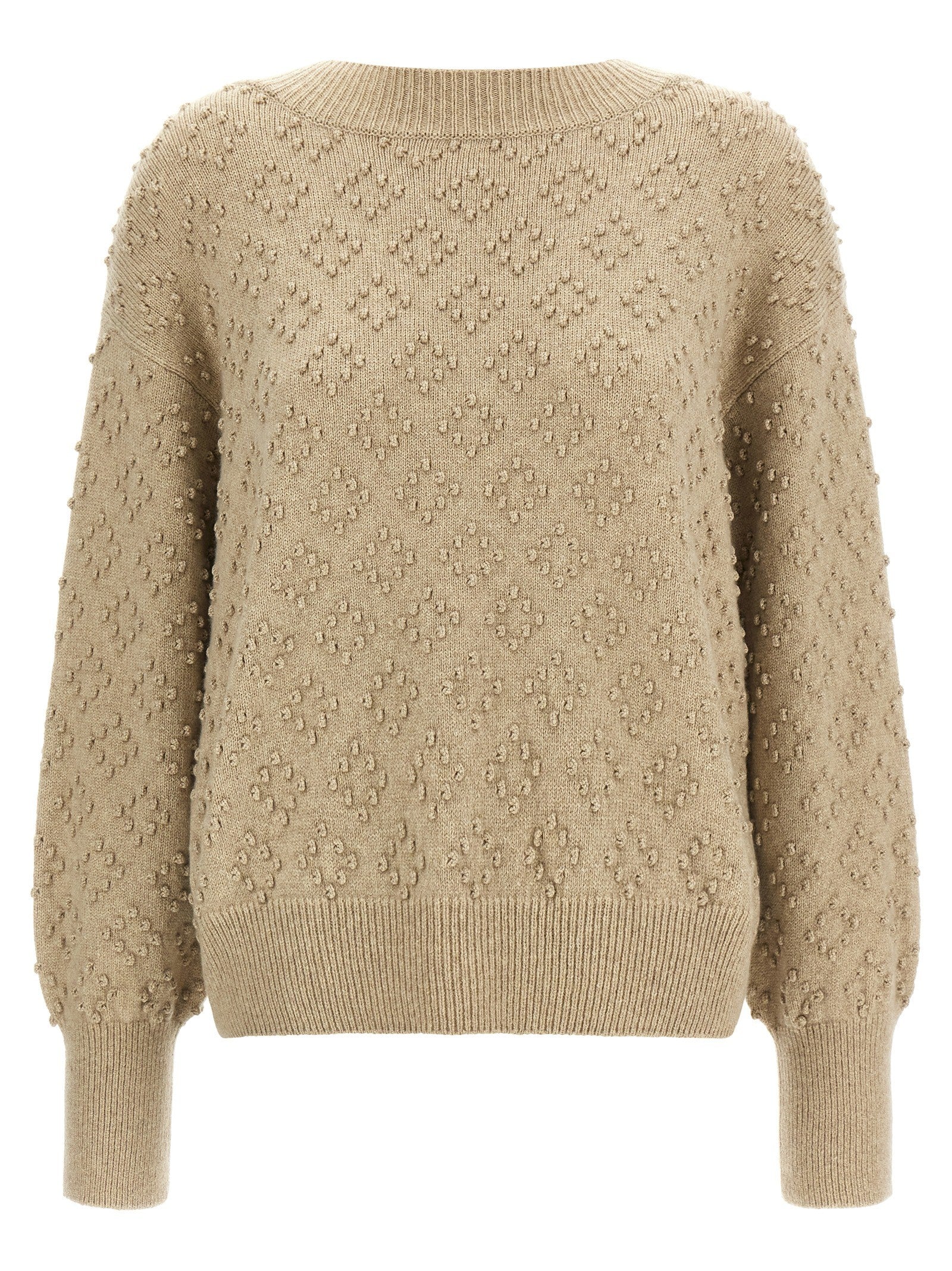 Agnona Embossed Sweater Beige