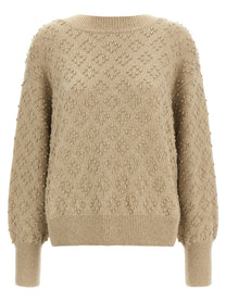 Agnona Embossed Sweater Beige
