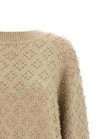 Agnona Embossed Sweater Beige