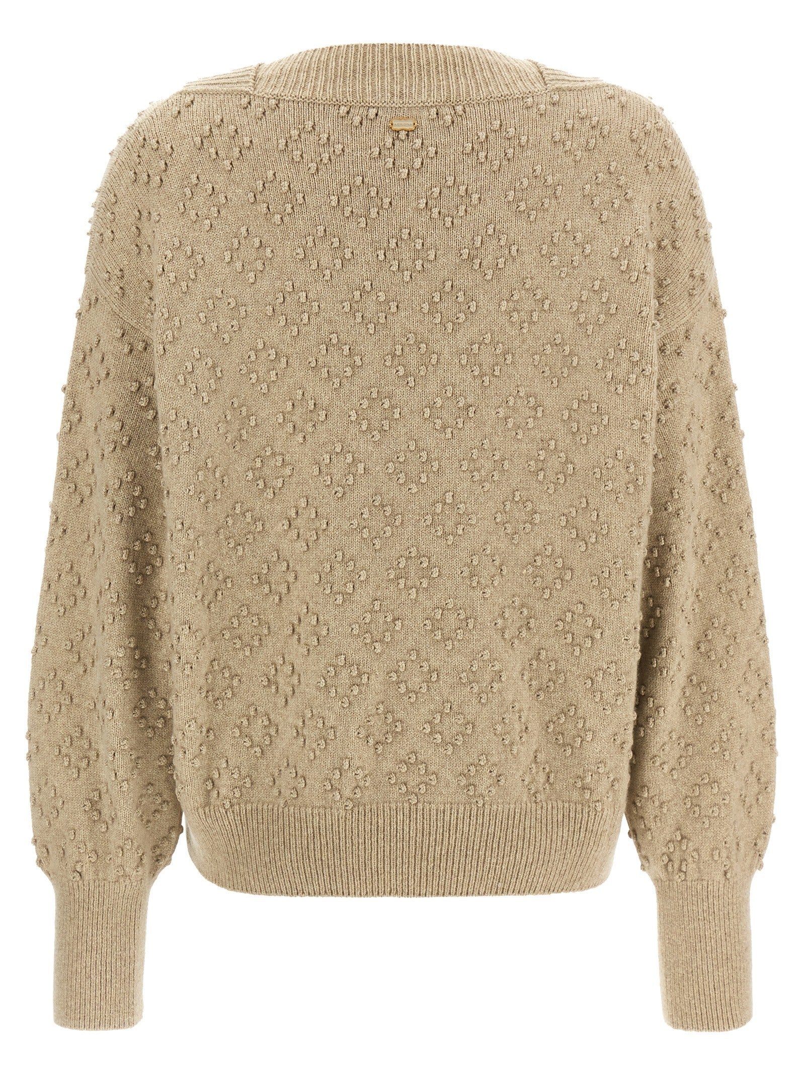 Agnona Embossed Sweater Beige