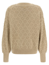 Agnona Embossed Sweater Beige
