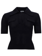 Patou Women's Embroidered Cotton Polo Shirt Blue