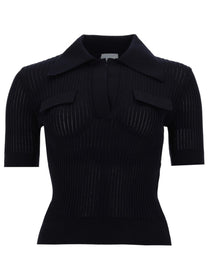 Patou Women's Embroidered Cotton Polo Shirt Blue