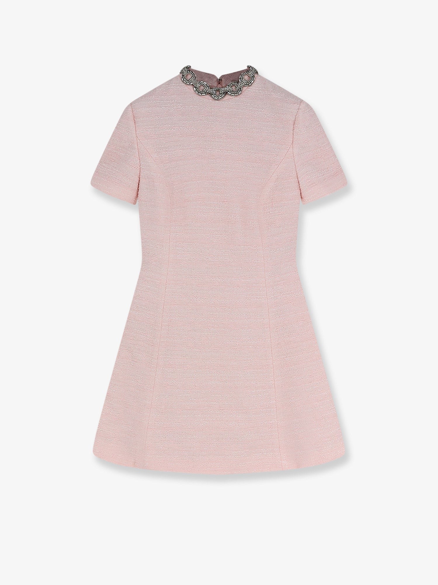 Valentino Women's Embroidered Crinkle Cotton Tweed Mini Dress Blue