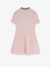 Valentino Women's Embroidered Crinkle Cotton Tweed Mini Dress Blue
