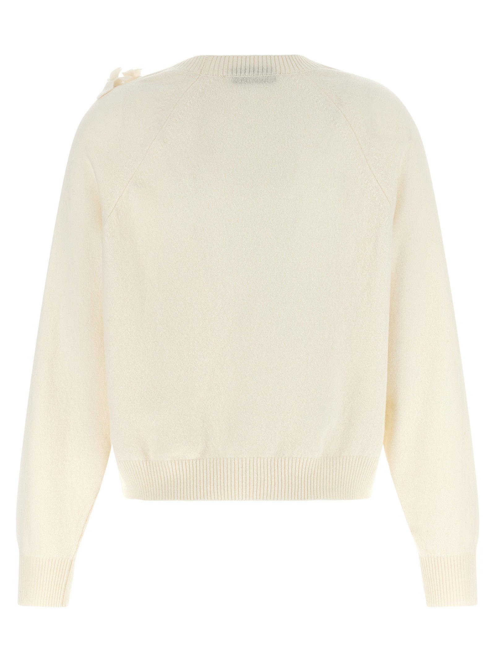 Alberta Ferretti Embroidered Flower Sweater White