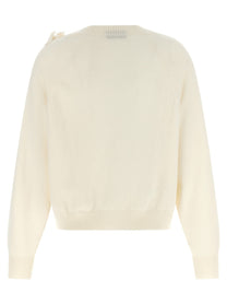 Alberta Ferretti Embroidered Flower Sweater White