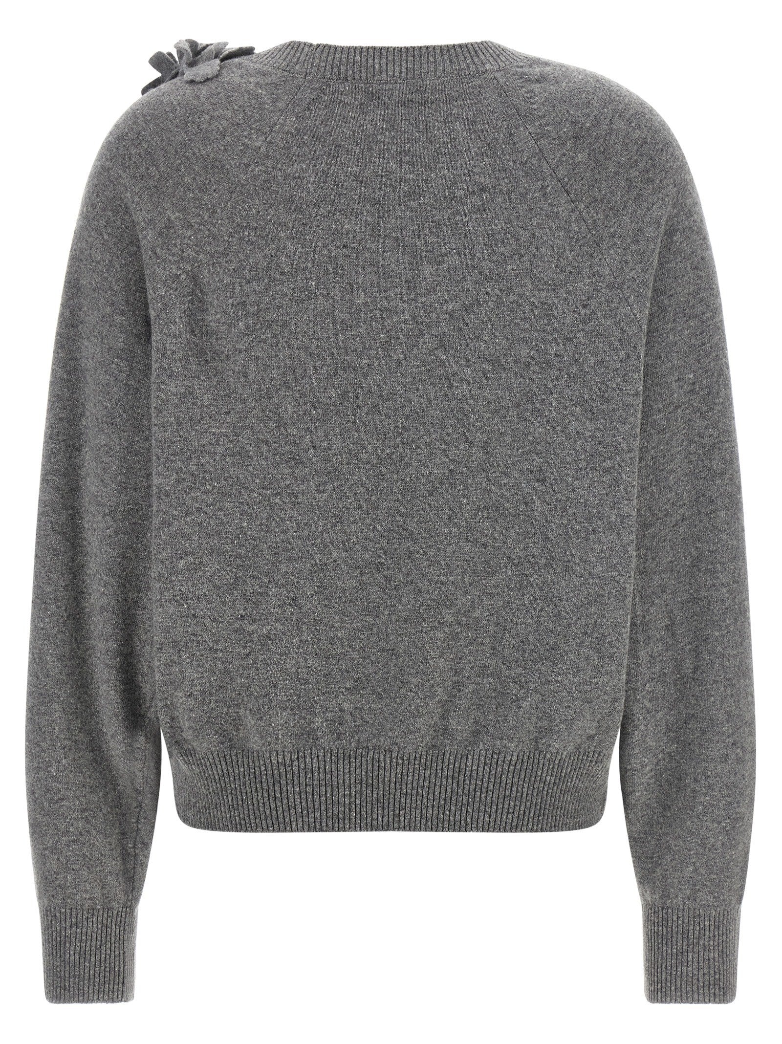 Alberta Ferretti Embroidered Flower Sweater Grey