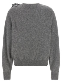 Alberta Ferretti Embroidered Flower Sweater Grey