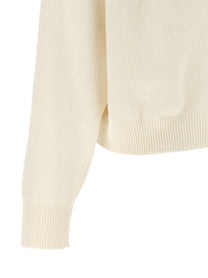 Alberta Ferretti Embroidered Flower Sweater White
