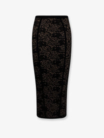 Elisabetta Franchi Women's Embroidered Knitted Skirt Black
