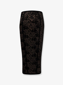 Elisabetta Franchi Women's Embroidered Knitted Skirt Black
