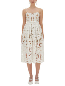 self-portrait Women's Embroidered Midi Dress White