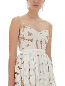 self-portrait Women's Embroidered Midi Dress White