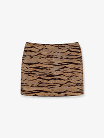 Elisabetta Franchi Women's Embroidered Mini Skirt Beige