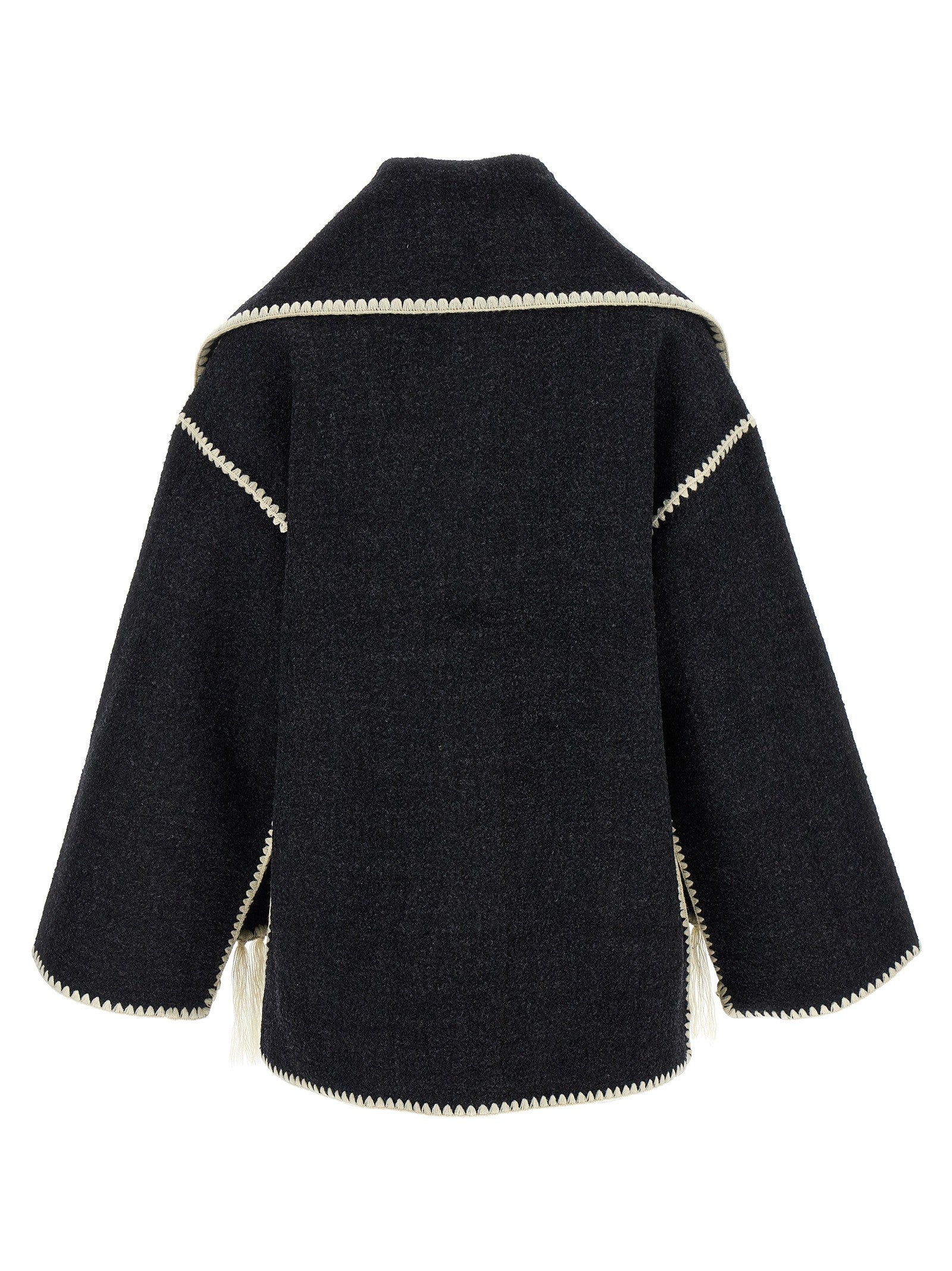 Toteme Embroidered Scarf Jacket Harvest Coat Grey