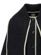 Toteme Embroidered Scarf Jacket Harvest Coat Grey, view 4