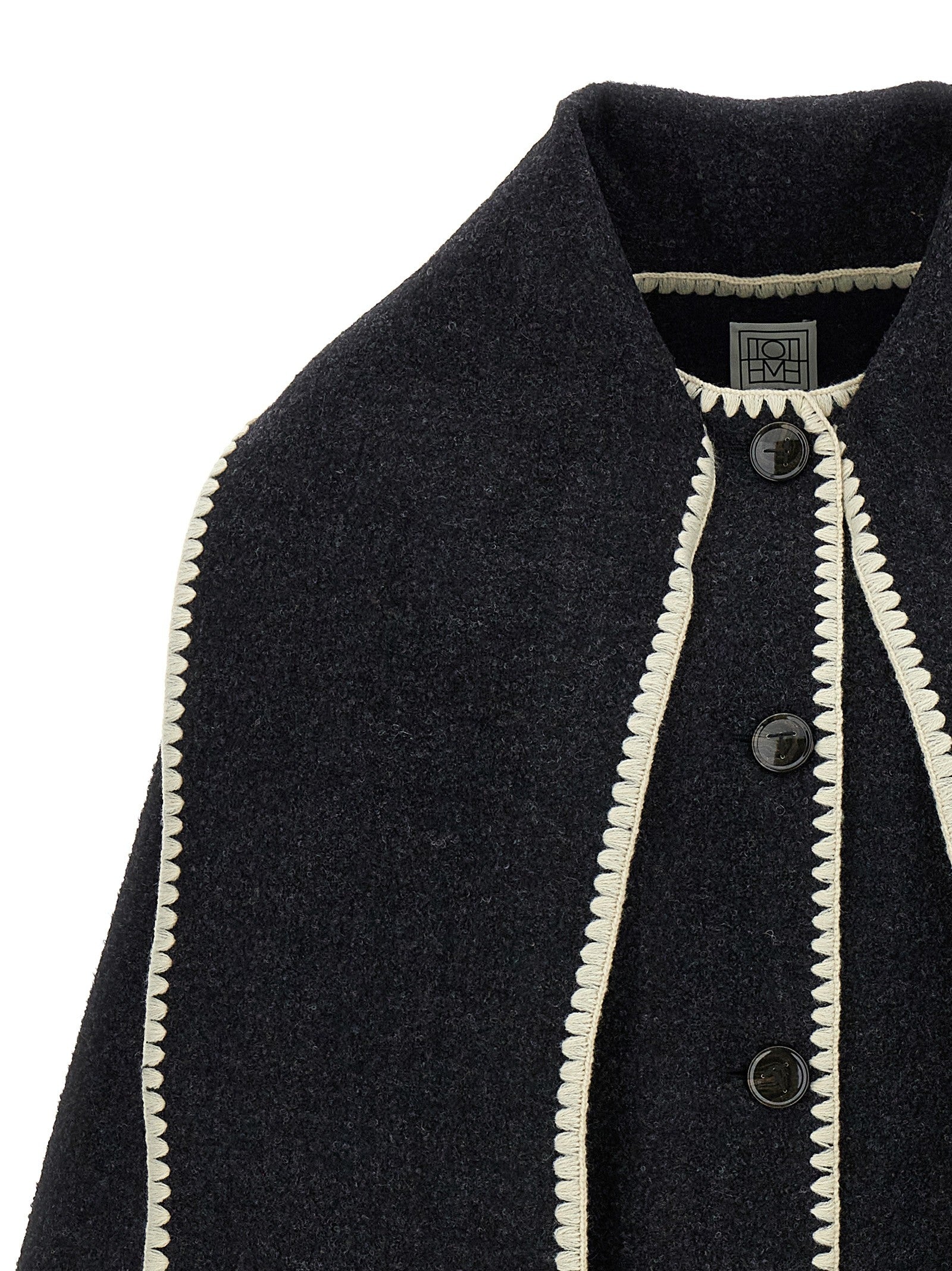 Toteme Embroidered Scarf Jacket Harvest Coat Grey