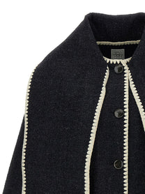 Toteme Embroidered Scarf Jacket Harvest Coat Grey
