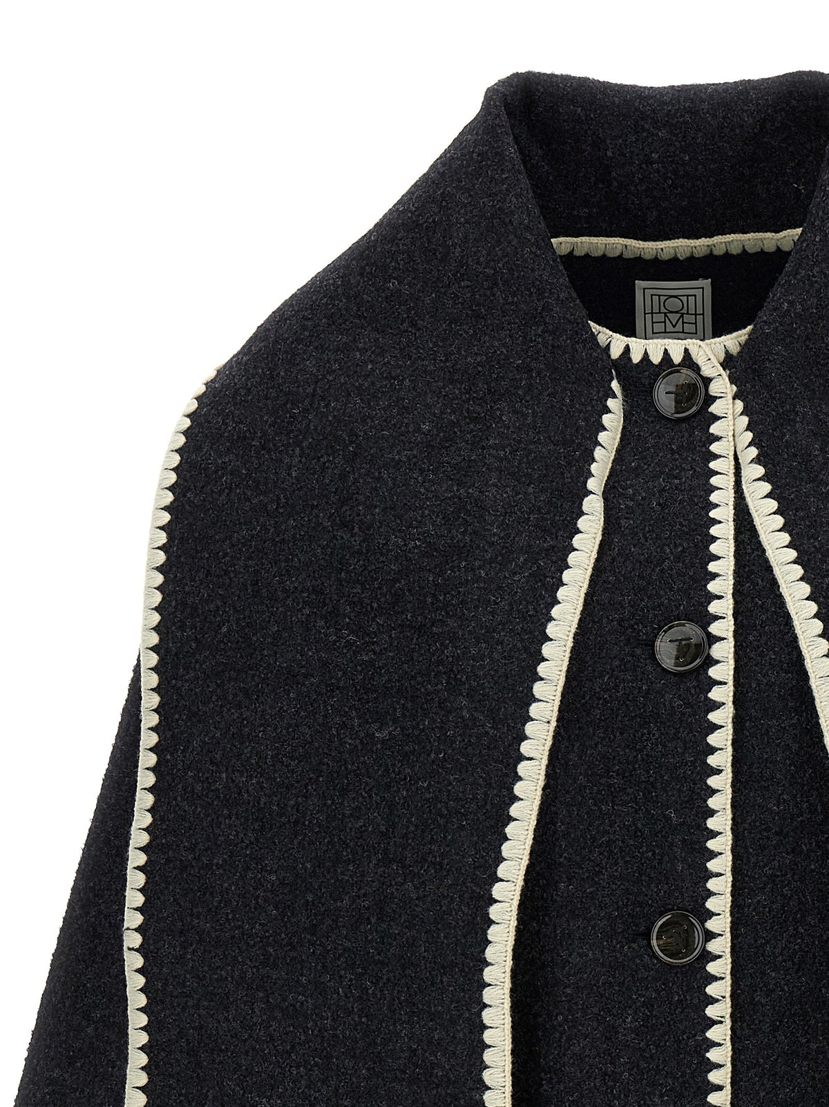Toteme Embroidered Scarf Jacket Harvest Coat Grey, view 4