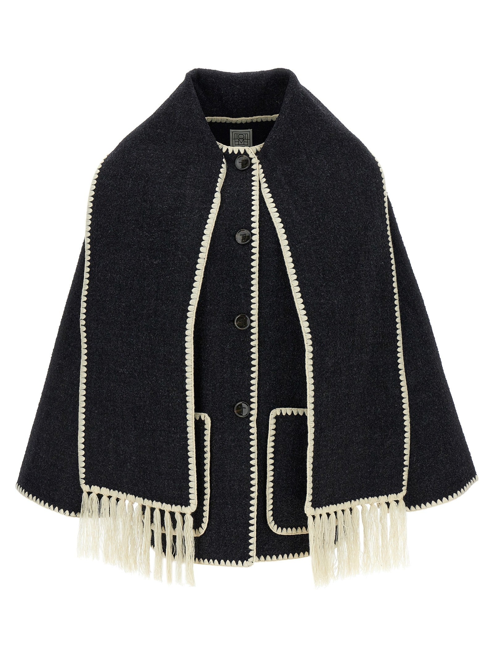 Toteme Embroidered Scarf Jacket Harvest Coat Grey