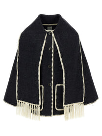 Toteme Embroidered Scarf Jacket Harvest Coat Grey