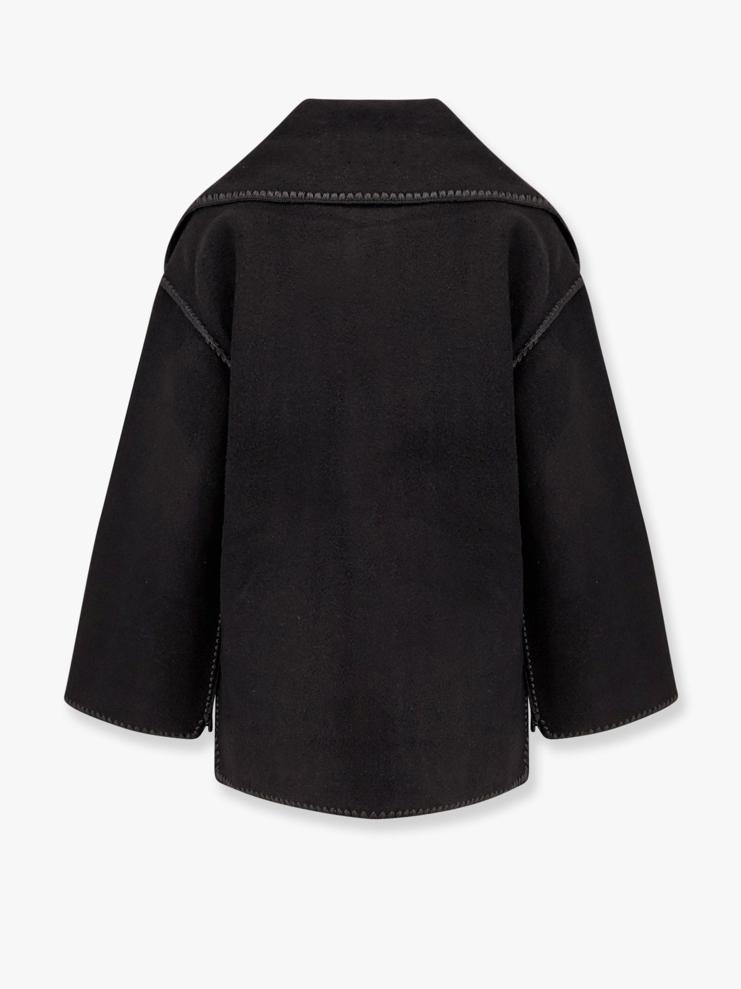 Toteme Women's Embroidered Scarf Jacket in Wool Blend Black