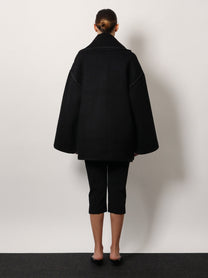 Toteme Women's Embroidered Scarf Jacket in Wool Blend Black