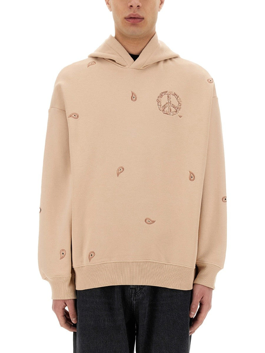 Emporio Armani Men's Embroidered Sweatshirt Beige
