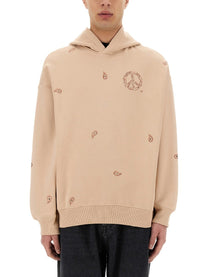Emporio Armani Men's Embroidered Sweatshirt Beige