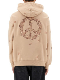 Emporio Armani Men's Embroidered Sweatshirt Beige