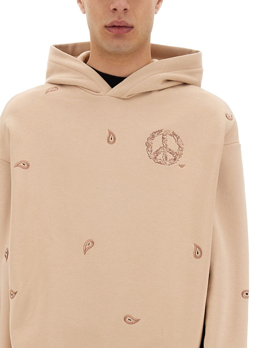 Emporio Armani Men's Embroidered Sweatshirt Beige