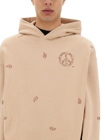 Emporio Armani Men's Embroidered Sweatshirt Beige