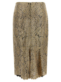 Ermanno Scervino Embroidered Tulle Skirt Gold
