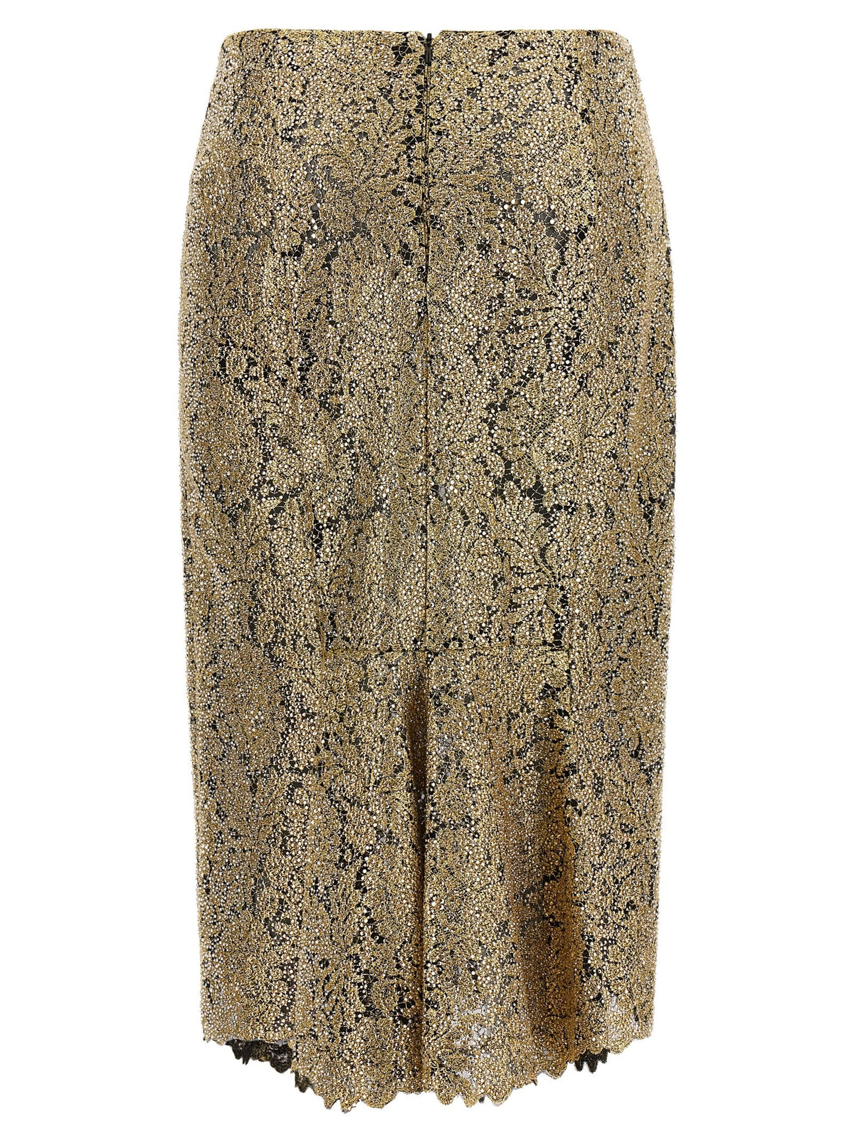Ermanno Scervino Embroidered Tulle Skirt Gold