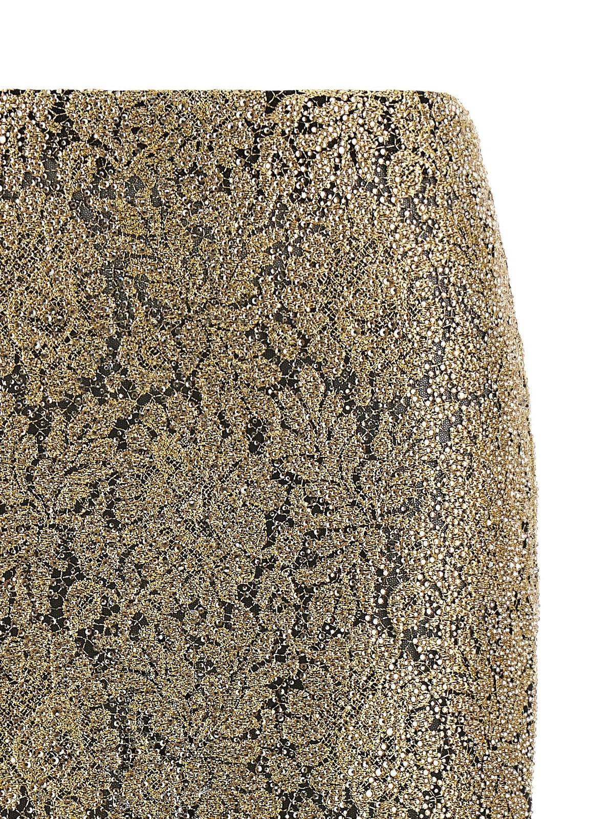 Ermanno Scervino Embroidered Tulle Skirt Gold