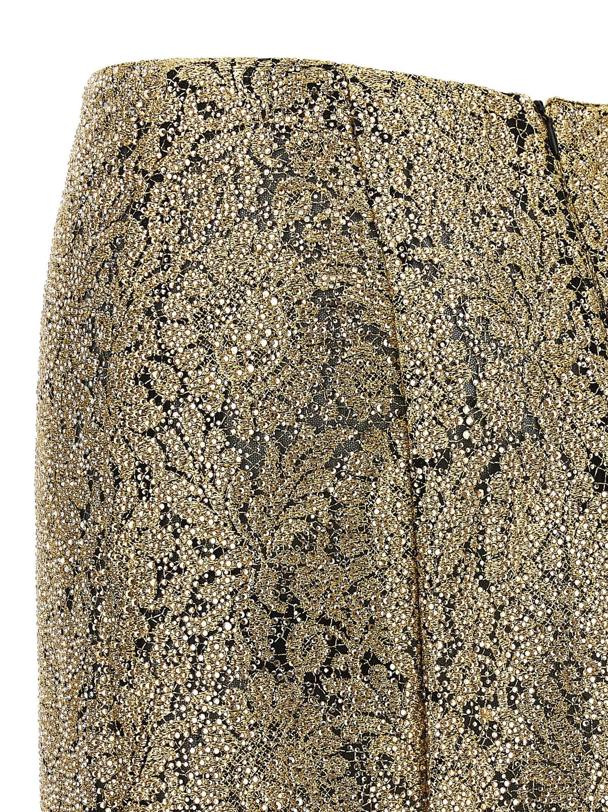 Ermanno Scervino Embroidered Tulle Skirt Gold