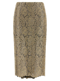 Ermanno Scervino Embroidered Tulle Skirt Gold